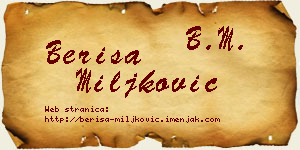 Beriša Miljković vizit kartica